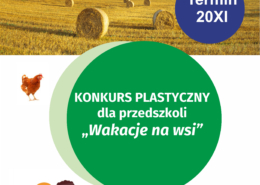 projekt plakatu konkurs plastyczny dla przedszkoli Wakacje na wsi