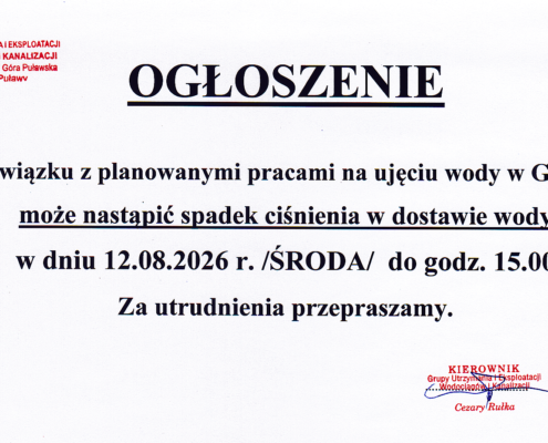 Ogłoszenie GUEWiK
